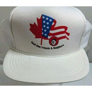 Good Sam Good Neighbors USA/Canada LLeadership White Snapback Mesh Trucker Hat